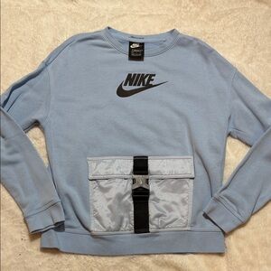 Nike Kids Light Blue Sweatshirt with buckle cargo pocket